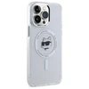 Karl Lagerfeld KLHMP14XHLSCHH Apple iPhone 14 Pro Max 6.7" dėklas telefonui baltos spalvos IML Metal Choupette Head MagSafe