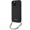Apple iPhone 14 Karl Lagerfeld dėklas Saffiano Monogram Chain (KLHCP14SSACKLHPK) juodos spalvos