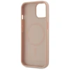 Dėklas Karl Lagerfeld Leather Monogram Metal Logo MagSafe skirtas Apple iPhone 15 rožinės spalvos