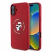 Karl Lagerfeld dėklas skirtas Apple iPhone 16, suderinamas su MagSafe KLHMP16SSCMKCRHR (silikono KC korpuso žiedas), raudonas