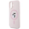 Karl Lagerfeld KLHMP16MSCMKCRHP Apple iPhone 16 Plus 6.7" dėklas telefonui rožinės spalvos hardcase Silicone Karl&Choupette Ring MagSafe
