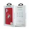 Karl Lagerfeld dėklas skirtas Apple iPhone 16, suderinamas su MagSafe KLHMP16SSCMKCRHR (silikono KC korpuso žiedas), raudonas