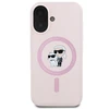 Karl Lagerfeld KLHMP16MSCMKCRHP Apple iPhone 16 Plus 6.7" dėklas telefonui rožinės spalvos hardcase Silicone Karl&amp;Choupette Ring MagSafe