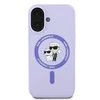 Karl Lagerfeld KLHMP16MSCMKCRHU Apple iPhone 16 Plus 6.7" dėklas telefonui violetinės spalvos hardcase Silicone Karl&amp;Choupette Ring MagSafe