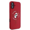 Karl Lagerfeld dėklas skirtas Apple iPhone 16, suderinamas su MagSafe KLHMP16SSCMKCRHR (silikono KC korpuso žiedas), raudonas
