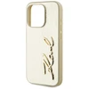 Karl Lagerfeld Wrinkled PU Signature Logo dėklas telefonui Apple iPhone 15 Pro aukso spalvos