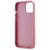 Karl Lagerfeld Wrinkled PU Signature Logo dėklas telefonui Apple iPhone 15 rožinės spalvos