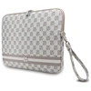 DKNY PU Leather Checkered Pattern and Stripe dėklas nešiojamam kompiuteriui 15/16" rusvai gelsvas
