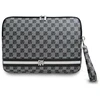DKNY PU Leather Checkered Pattern and Stripe dėklas nešiojamam kompiuteriui 15/16" juodos spalvos