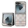 DKNY PU Leather Checkered Pattern and Stripe Samsung Galaxy Z Flip6 dėklas telefonui rožinės spalvos