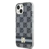 Apple iPhone 13 / 14 / 15 DKNY dėklas IML Checkered Mono Pattern &amp; Printed Stripes MagSafe (DKHMP14SHCPTSK) juodos spalvos