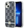 Apple iPhone 13 / 14 / 15 DKNY dėklas IML Checkered Mono Pattern &amp; Printed Stripes MagSafe (DKHMP14SHCPTSK) juodos spalvos