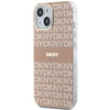 Apple iPhone 13 / 14 / 15 DKNY dėklas IML Mono &amp; Stripe MagSafe (DKHMP14SHRHSEP) rožinės spalvos