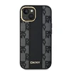 Apple iPhone 13 / 14 / 15 DKNY Hardcase Leather Checkered Mono Pattern MagSafe (DKHMP14SPCPVSLK) dėklas telefonui juodos spalvos