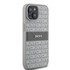 Apple iPhone 15 plus / 14 plus DKNY dėklas odinis Mono Stripe &amp; Metal Logo (DKHCP15MPRTHSLE) beige