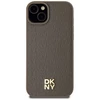 Apple iPhone 13 / 14 / 15 DKNY odinis dėklas Pattern Metal Logo MagSafe (DKHMP15SPSHRPSW) rudos spalvos