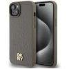 Apple iPhone 13 / 14 / 15 DKNY odinis dėklas Pattern Metal Logo MagSafe (DKHMP15SPSHRPSW) rudos spalvos