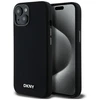 DKNY DKHMP14SSMCHLK Apple iPhone 14 15 13 6.1″ juodos spalvos kietas dėklas Liquid Silicone Small Metal Logo MagSafe