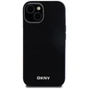 DKNY DKHMP14SSMCHLK Apple iPhone 14 15 13 6.1″ juodos spalvos kietas dėklas Liquid Silicone Small Metal Logo MagSafe