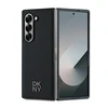 DKNY PU Leather Stack Logo MagSafe Samsung Galaxy Z Fold6 dėklas telefonui juodos spalvos