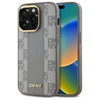 DKNY DKHMP14LPCPVSLE Apple iPhone 14 Pro 6.1" dėklas telefonui pilkos spalvos Leather Checkered Mono Pattern MagSafe