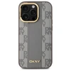 DKNY DKHMP14LPCPVSLE Apple iPhone 14 Pro 6.1" dėklas telefonui pilkos spalvos Leather Checkered Mono Pattern MagSafe