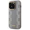 DKNY DKHMP14LPCPVSLE Apple iPhone 14 Pro 6.1" dėklas telefonui pilkos spalvos Leather Checkered Mono Pattern MagSafe