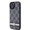 Apple iPhone 15 plus / 14 plus DKNY dėklas odinis Checkered Mono Pattern &amp; Printed Stripes (DKHCP15MPCPTSSK) juodos spalvos