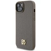 Apple iPhone 15 Plus / 14 Plus DKNY odinis dėklas Pattern Metal Logo MagSafe (DKHMP15MPSHRPSW) rudos spalvos
