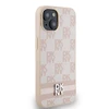 Apple iPhone 15 Plus / 14 Plus DKNY odinis dėklas Checkered Mono Pattern &amp; Printed Stripes (DKHCP15MPCPTSSP) rožinės spalvos