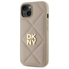 DKNY DKHCP14SPQDSLE Apple iPhone 14 6.1" dėklas telefonui gelsvos spalvos Quilted Stack Logo