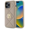 DKNY DKHCP14XPQDSLE Apple iPhone 14 Pro Max 6.7" dėklas telefonui gelsvos spalvos Quilted Stack Logo