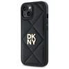 DKNY DKHCP15SPQDSLK Apple iPhone 15 6.1" dėklas telefonui juodos spalvos Quilted Stack Logo