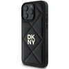 Dėklas DKNY DKHCP16LPQDSLK Apple iPhone 16 Pro 6.3″ juodos spalvos Quilted Stack Logo