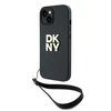 Apple iPhone 13 / 14 / 15 DKNY Hardcase Wrist Strap Stock Logo (DKHCP14SPBSWSK) dėklas telefonui juodos spalvos