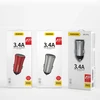 Dudao 3.4A smart car charger 2x USB sidabro spalvos (R6S sidabro spalvos)
