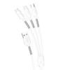 Dudao 3in1 USB laidas – Lightning / USB Type C / micro USB 1.2m 4A baltas (L8s baltas)