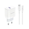 Įkroviklis Dudao (A20EU) + type-C kabelis (1xUSB 18w) baltas