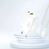 Dudao A26T GaN 25W USB-A, USB-C įkroviklis – baltos spalvos