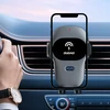 Dudao automobilinis telefono laikiklis with built-in Qi wireless charger 15W pilka (F20xs)