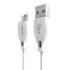 USB kabelis Dudao (L4M) microUSB (2.4A) baltas (2m)