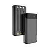 Dudao talpus maitinimo blokas su 3 įmontuotu kabeliu 20000mAh USB Type C + micro USB + Lightning Juodos spalvos (Dudao K6Pro +)