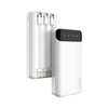 Dudao talpus maitinimo blokas su 3 įmontuotu kabeliu 20000mAh USB Type C + micro USB + Lightning baltos spalvos (Dudao K6Pro +)
