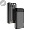 Dudao talpus maitinimo blokas su 3 įmontuotu kabeliu 20000mAh USB Type C + micro USB + Lightning Juodos spalvos (Dudao K6Pro +)