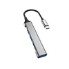 Dudao HUB 4in1 USB-C – 4x USB-A (3 x USB2.0 / USB3.0) 6.3cm juodos spalvos (A16T)