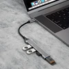 Dudao HUB 4in1 USB-C – 4x USB-A (3 x USB2.0 / USB3.0) 6.3cm juodos spalvos (A16T)