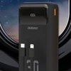 Dudao K15MAX 30000mAh PD 22.5W išorinė baterija su įmontuotais laidais – juoda