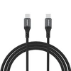 Dudao L3CC USB-C – USB-C 60W 1.2m pintas kabelis – juodos spalvos