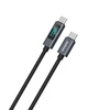 Dudao L7C USB-C – USB-C 100W kabelis with LED Ekranas 1m – juodos spalvos