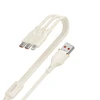 Dudao L7SE 3in1 USB-A – 2x USB-C / Lightning 66W kabelis 1.2m – beige